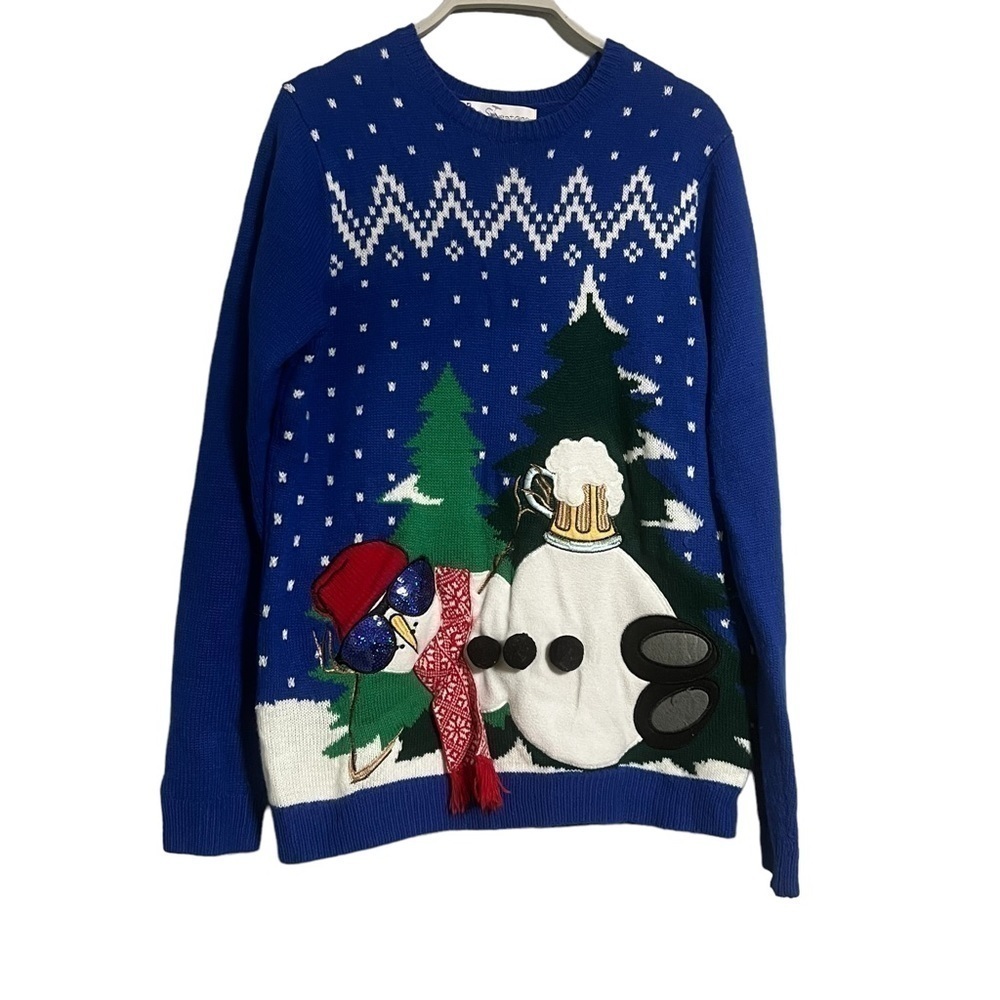 Snowman Beer Belly Ugly Christmas Sweater
Embellished Bling Medium Jolly Sweater